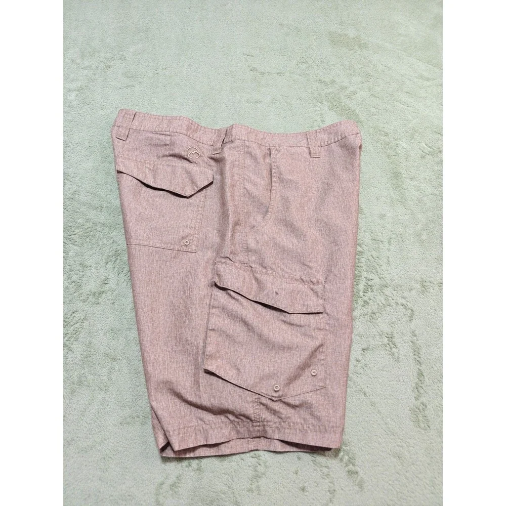 Magellan Outdoors Mens Cargo Shorts Size 34 Heather Brown Water Repellent Fish
